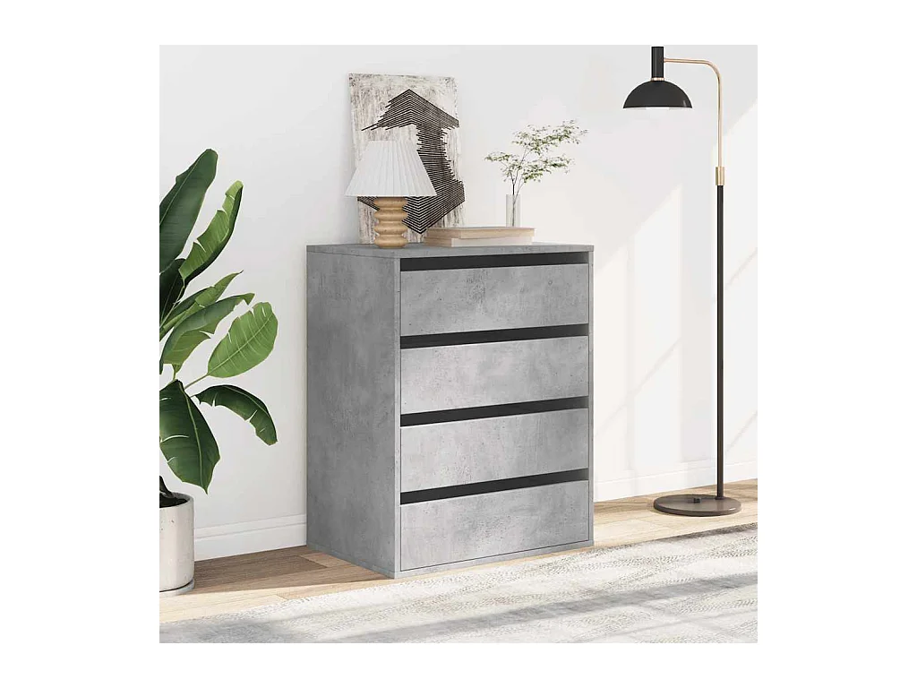 Betongrijze hoekladekast 60x41x76 cm bewerkt hout