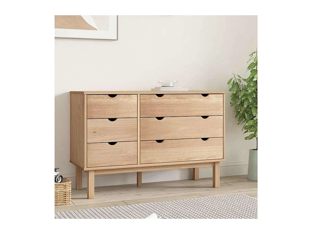 Cassettiera  111x43x73,5 cm in legno massello di pino