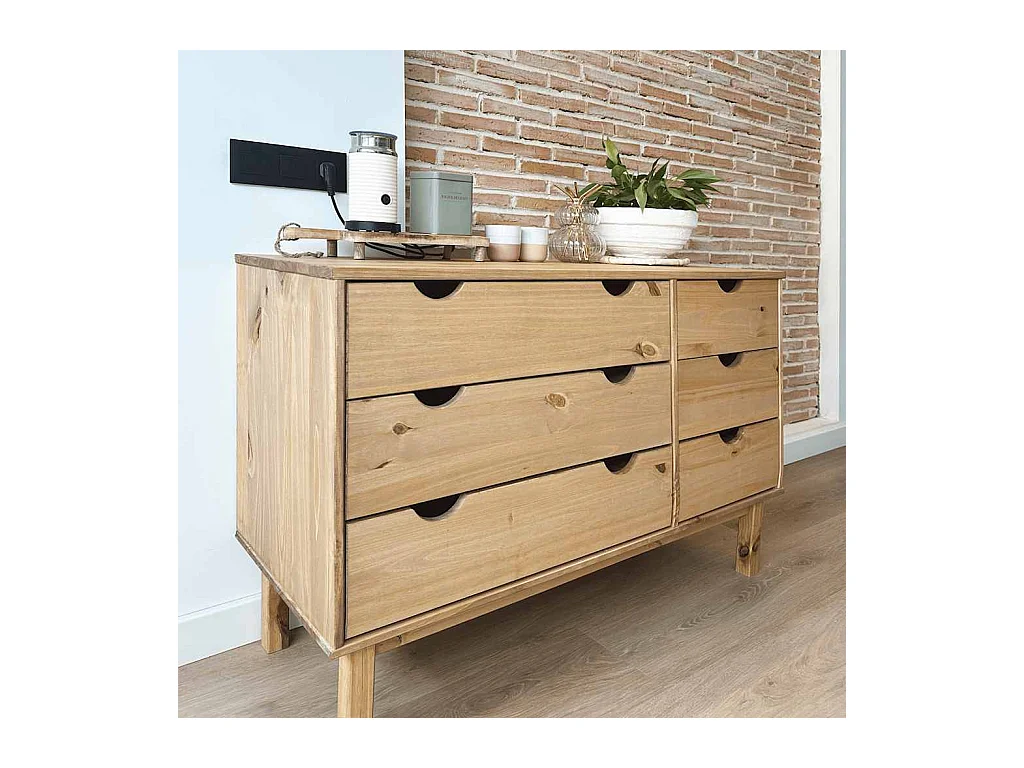 Cassettiera  111x43x73,5 cm in legno massello di pino