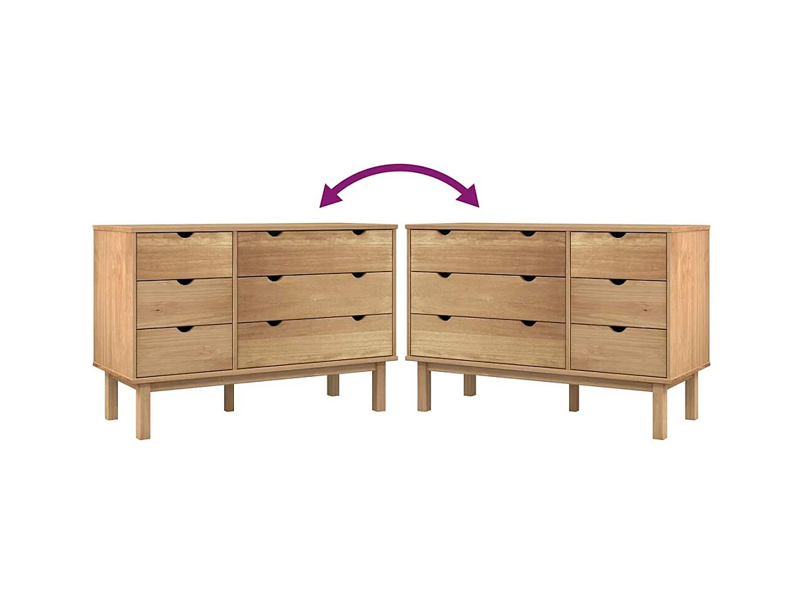 Cassettiera  111x43x73,5 cm in legno massello di pino