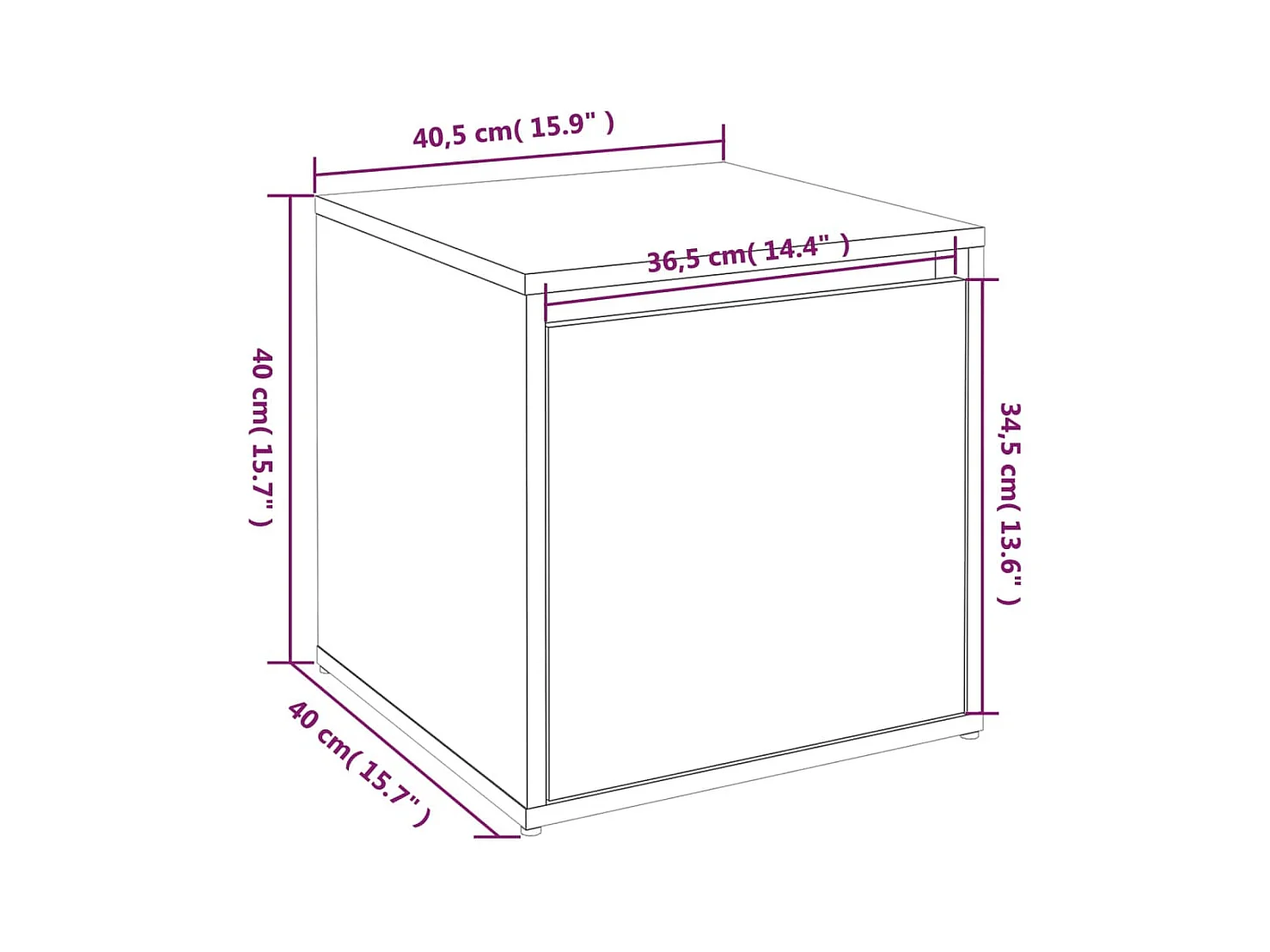 Cajón caja gris Sonoma 40,5x40x40 cm Madera de ingeniería