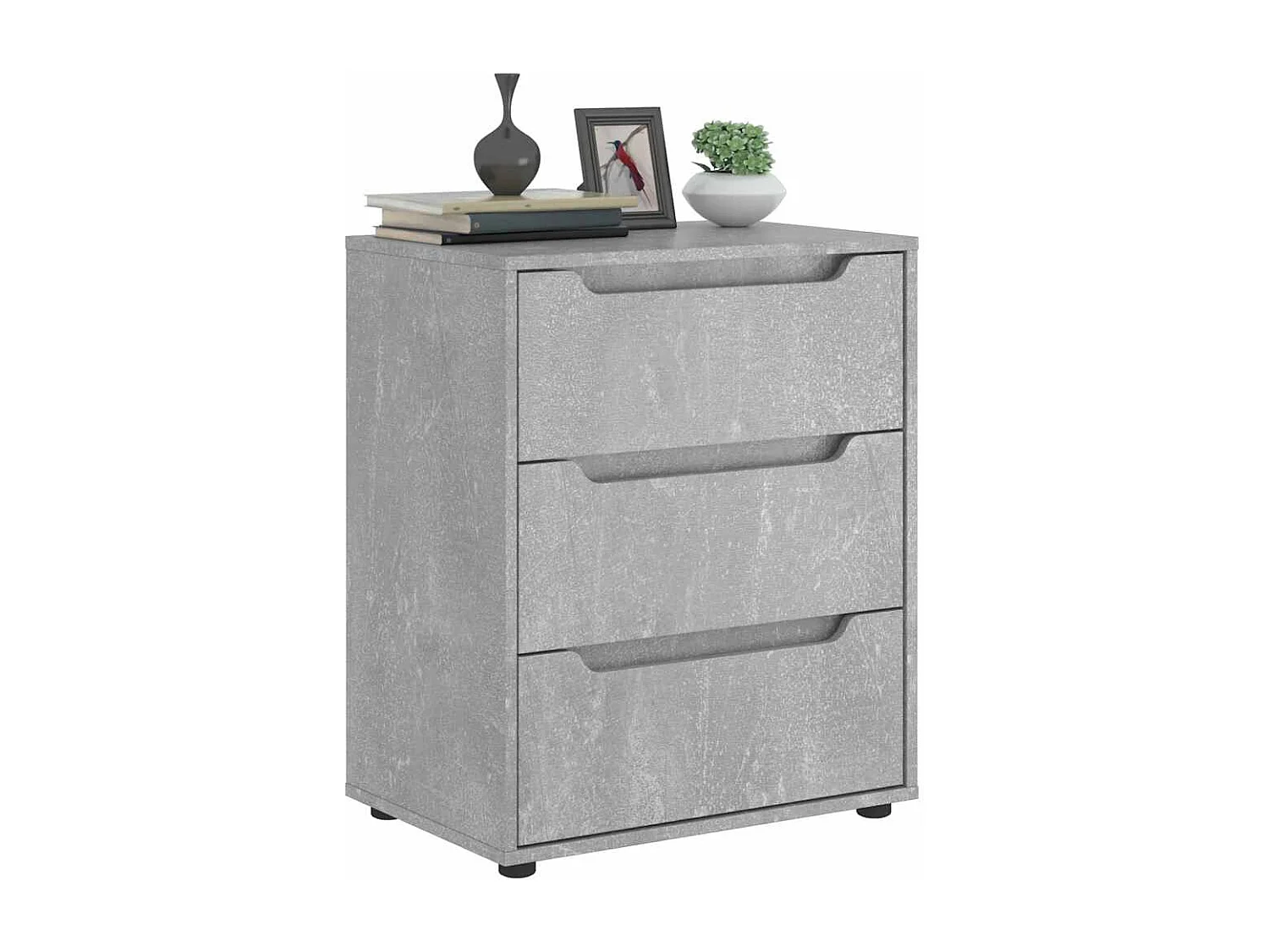 Buffet  gris béton 60x40x73 cm bois d'ingénierie