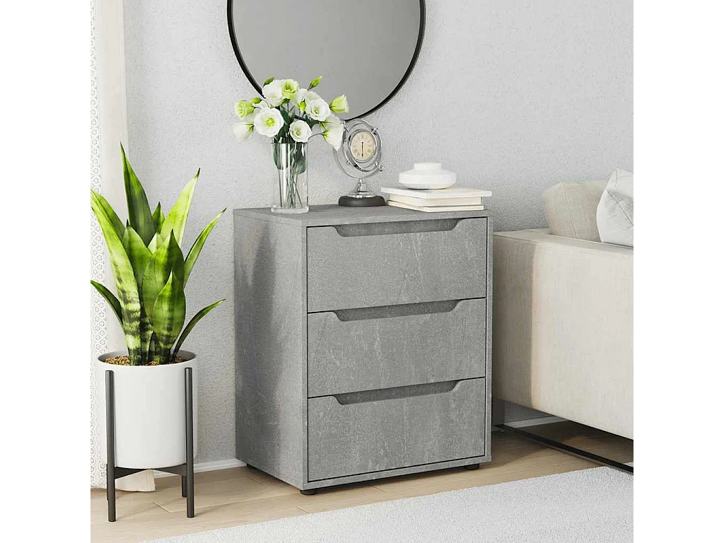 Buffet  gris béton 60x40x73 cm bois d'ingénierie