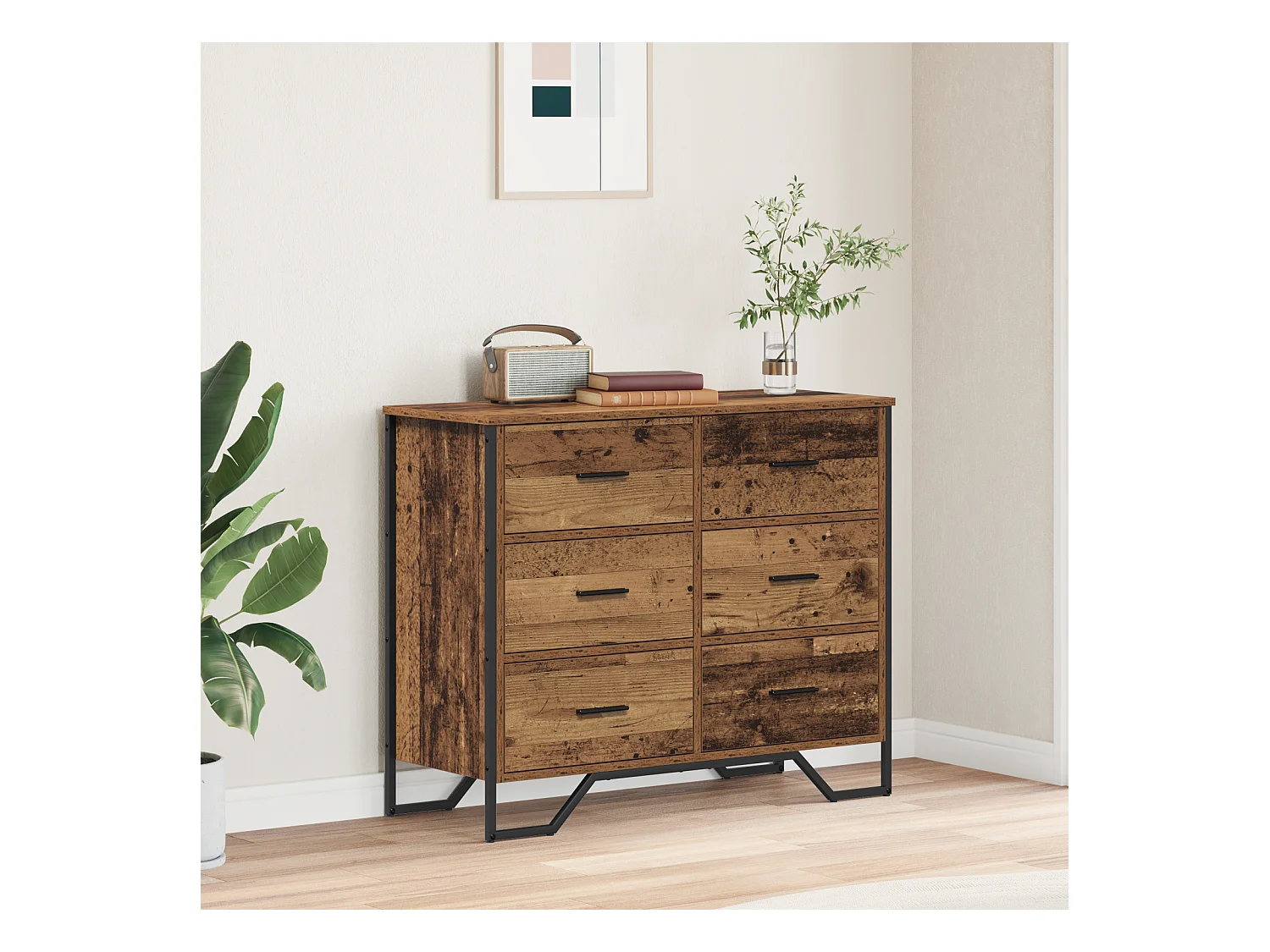 Commode Bois Ancien 91x35.5x74.5 cm Bois d'ingénierie