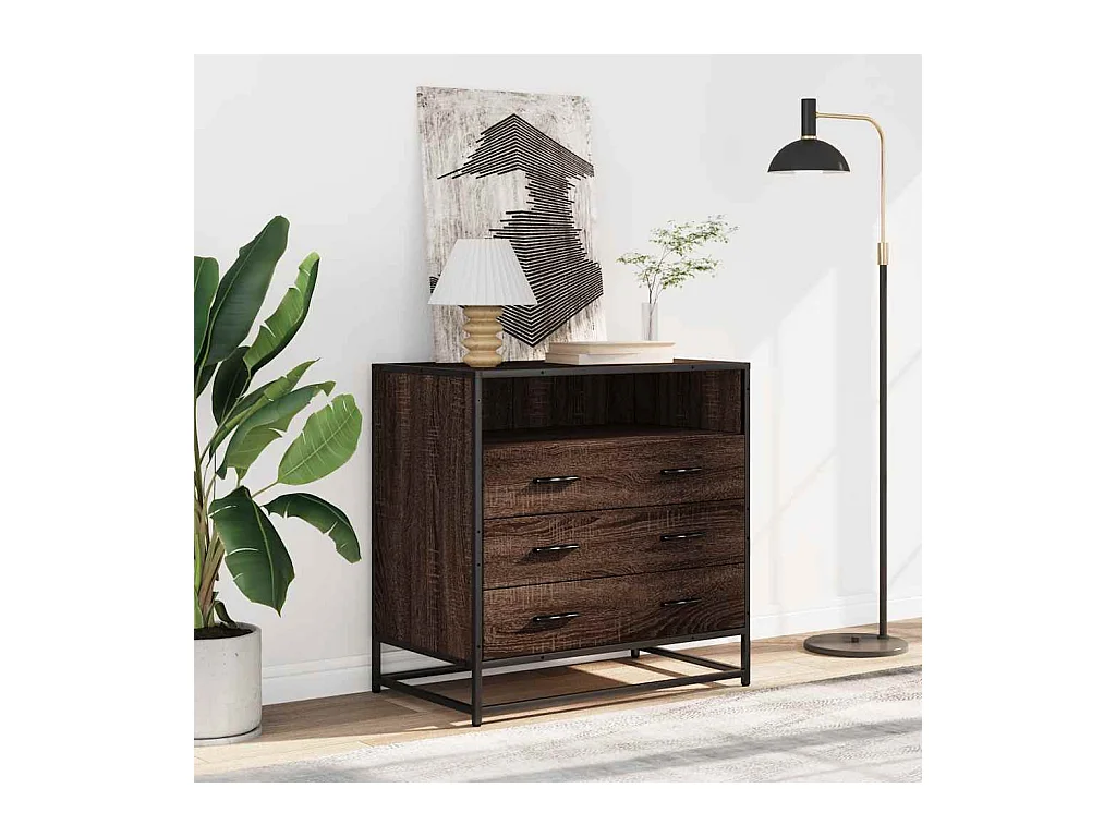 Ladekast bruin eiken 70x41x70 cm bewerkt hout