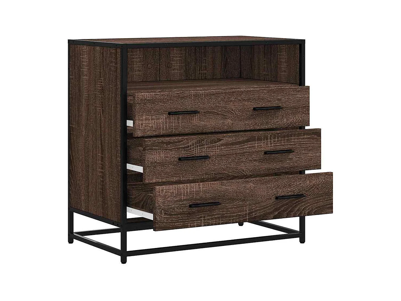 Ladekast bruin eiken 70x41x70 cm bewerkt hout