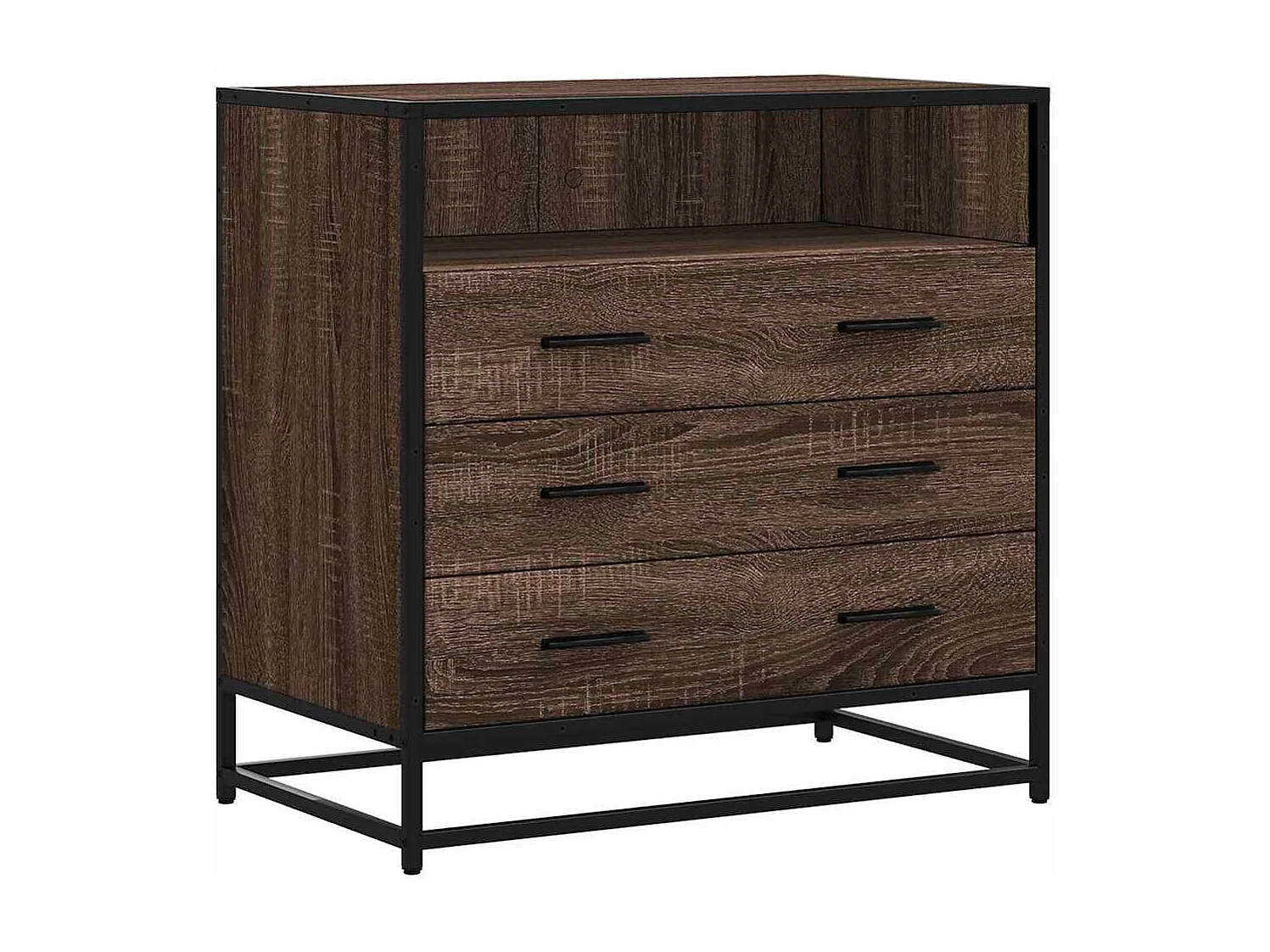 Commode chêne marron 70x41x70 cm bois d'ingénierie