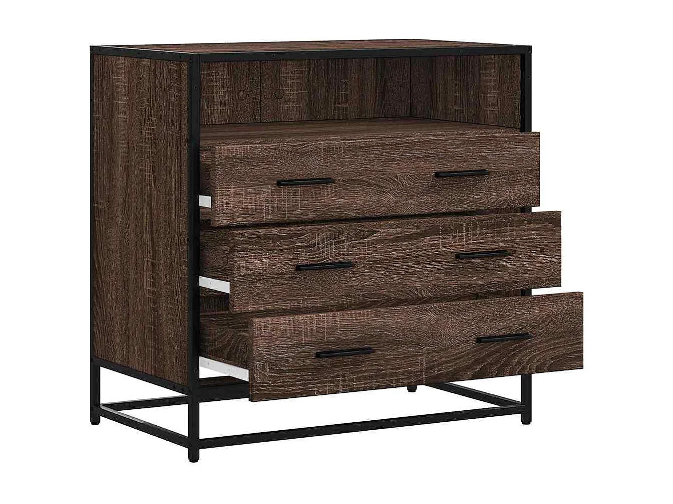 Commode chêne marron 70x41x70 cm bois d'ingénierie