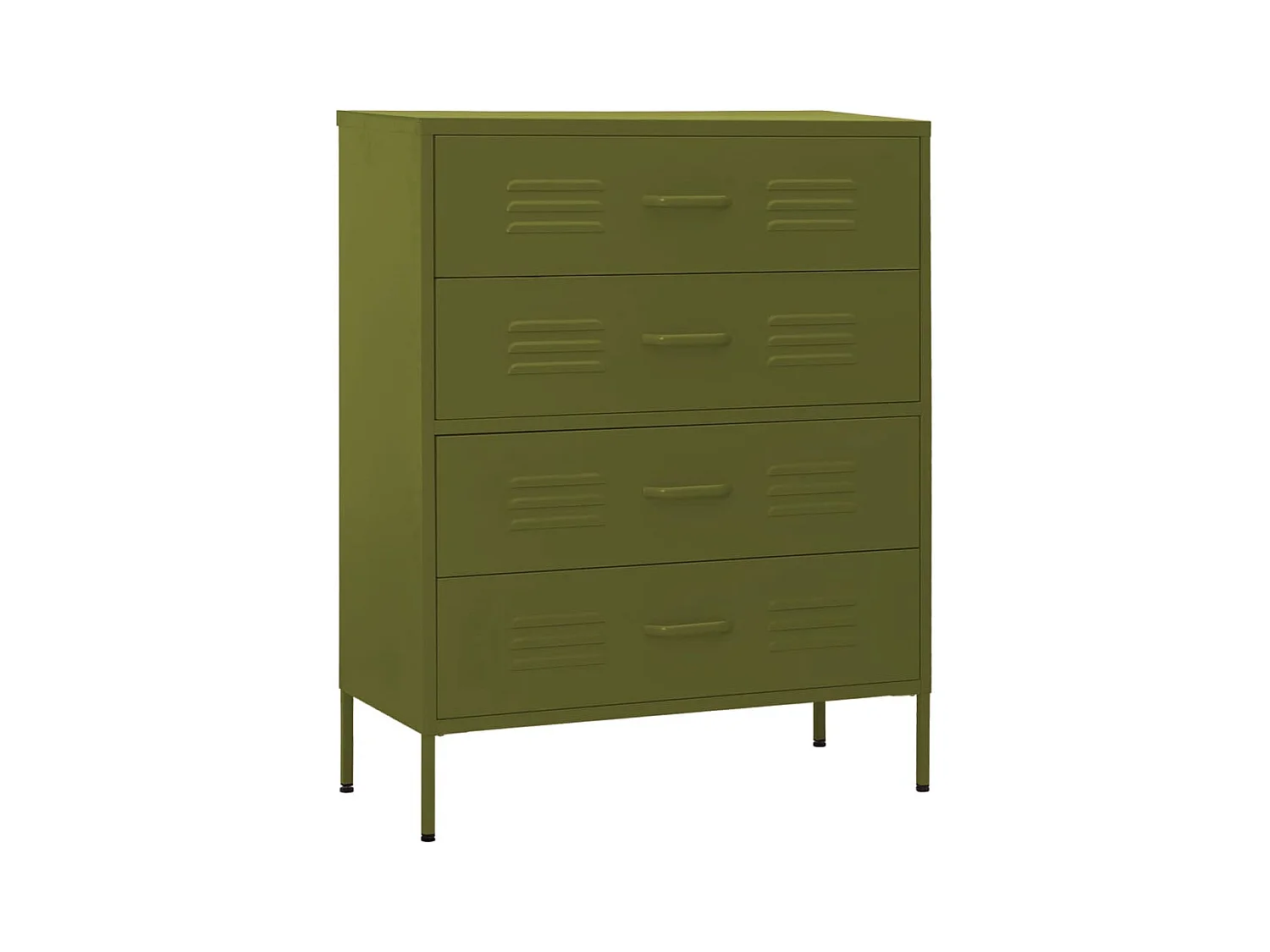 Olijfgroene ladekast 80x35x101,5 cm Staal