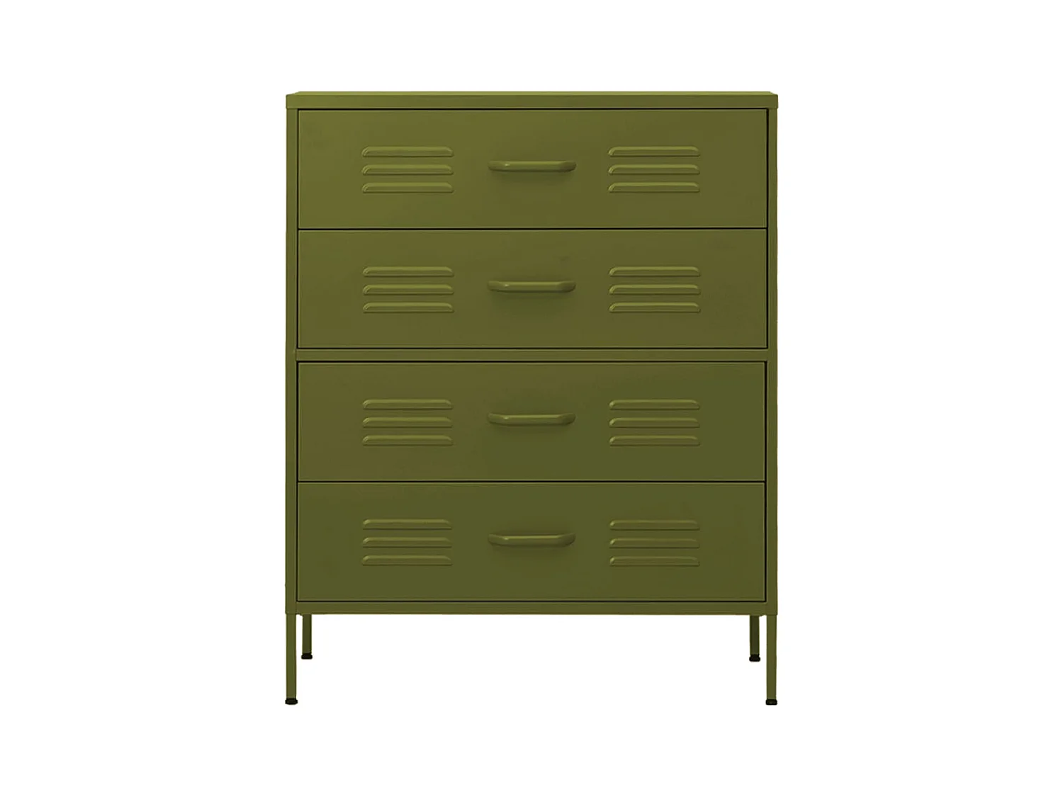 Olijfgroene ladekast 80x35x101,5 cm Staal