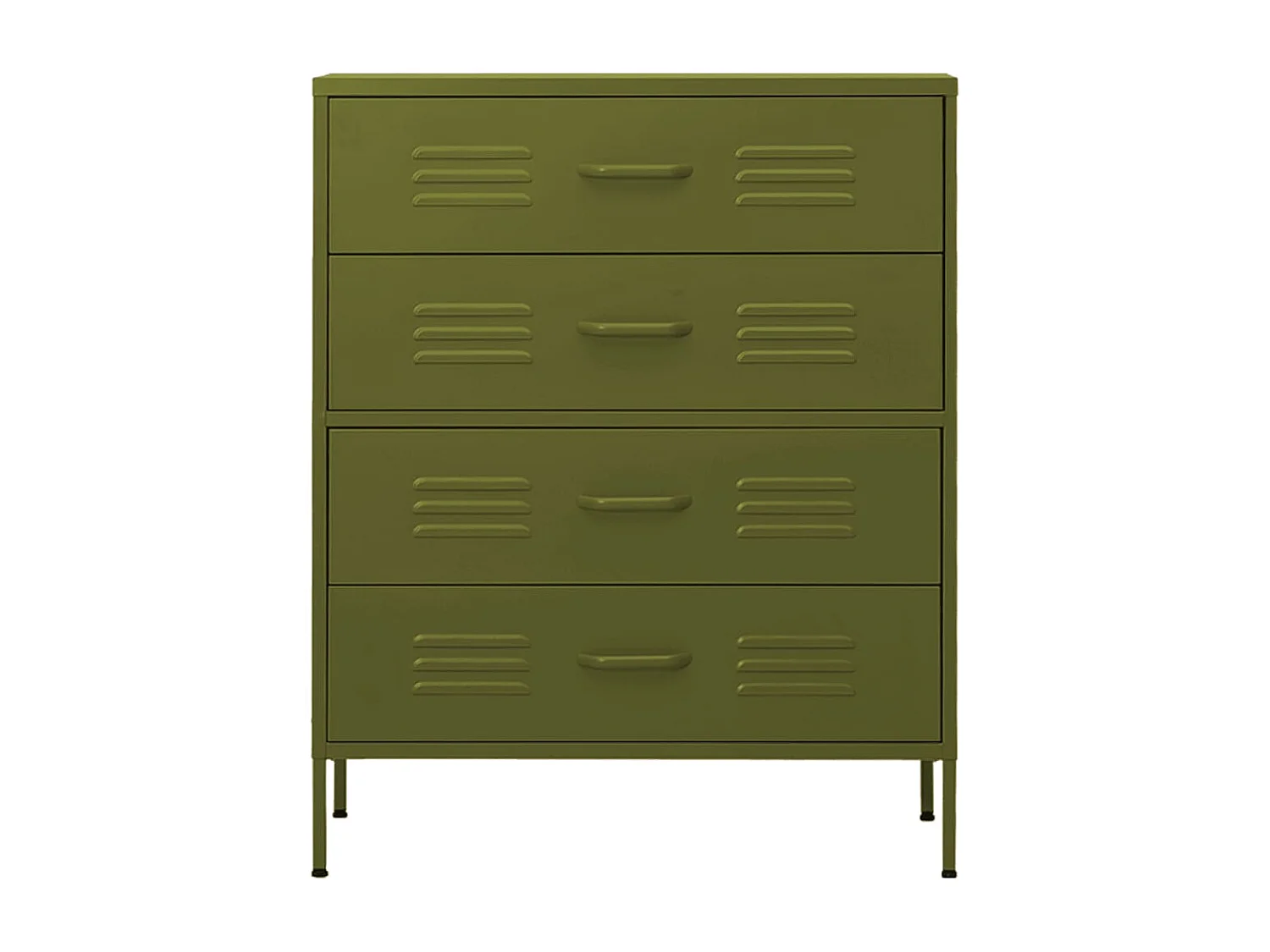 Commode Vert olive 80x35x101,5 cm Acier