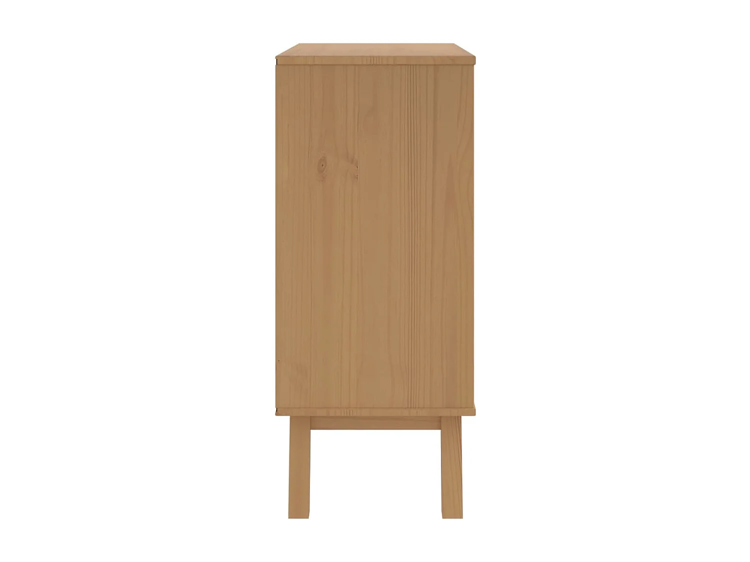Mueble  blanco y marrón con cajones de madera maciza de pino