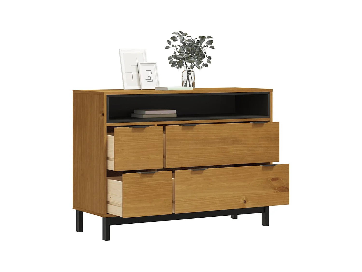 ladekast 110x40x80 cm massief grenenhout