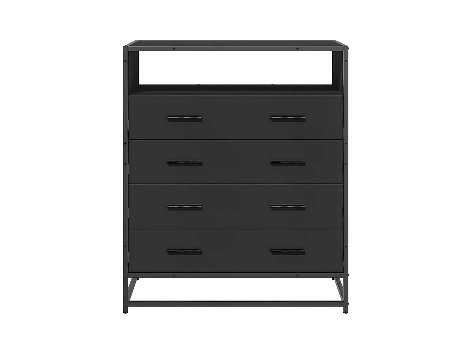 Cómoda negra 70x41x83,5 cm madera contrachapada