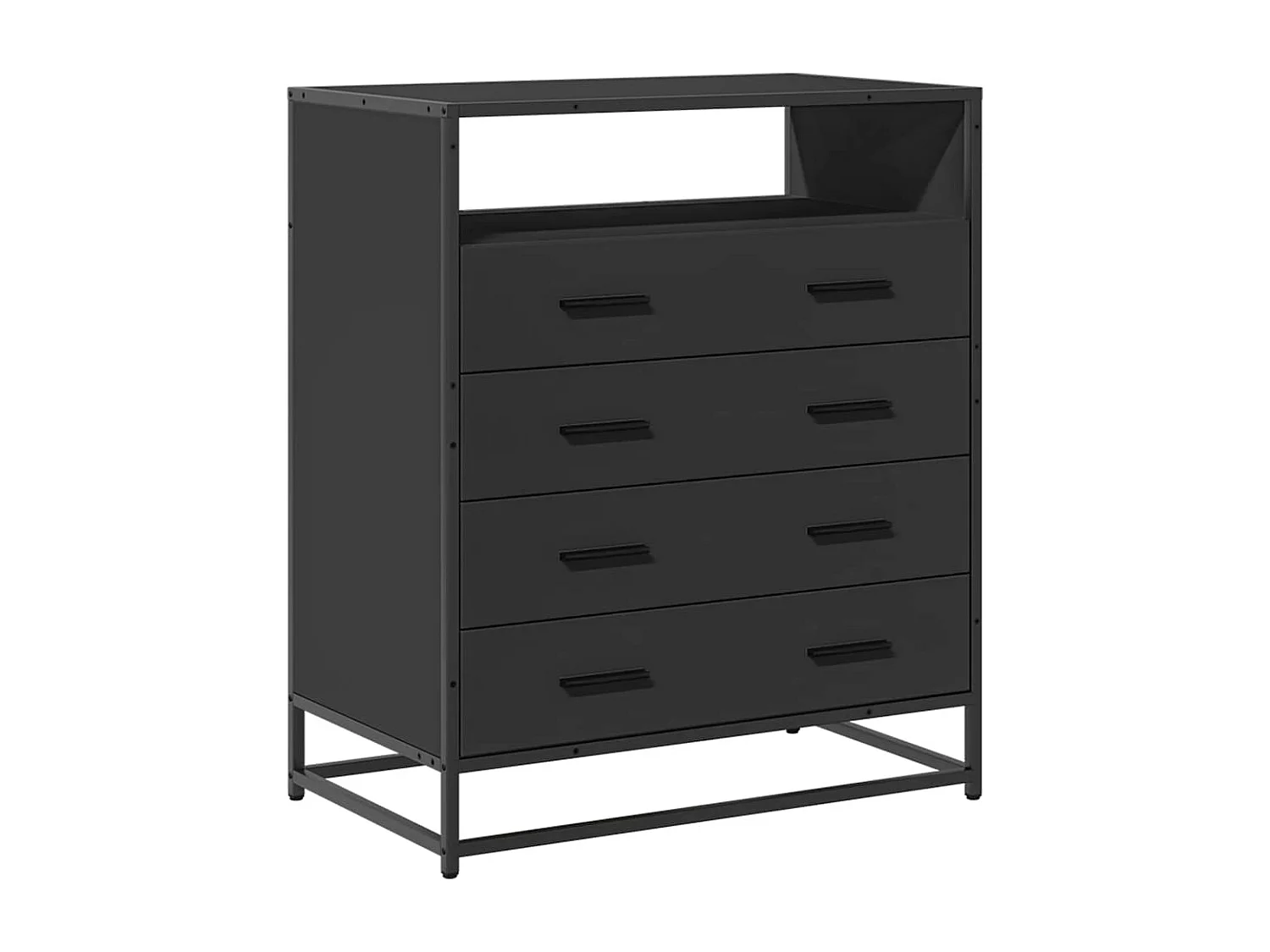 Commode noir 70x41x83,5 cm bois d'ingénierie