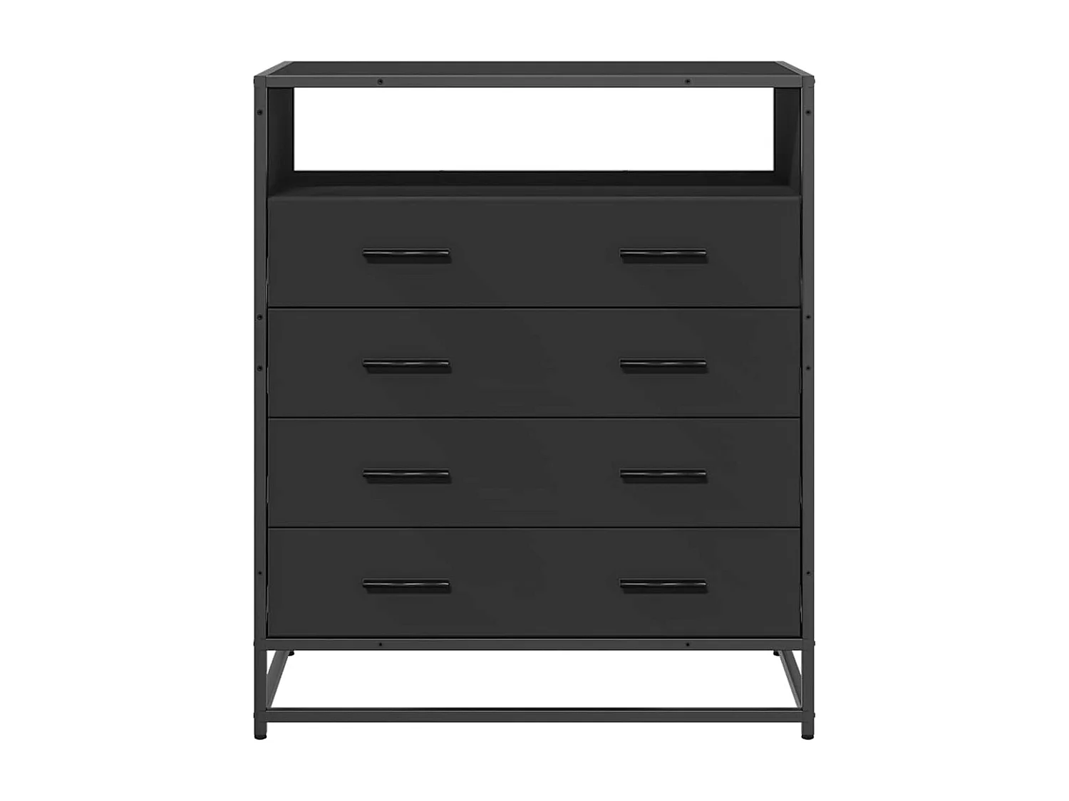 Commode noir 70x41x83,5 cm bois d'ingénierie