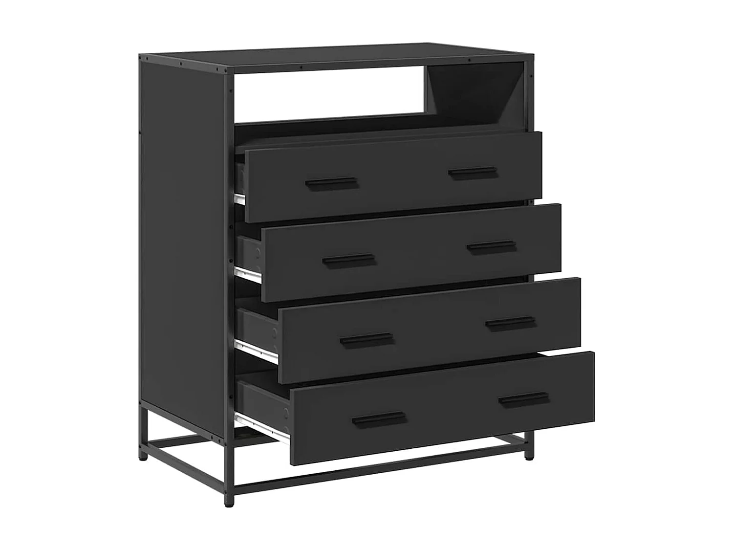 Commode noir 70x41x83,5 cm bois d'ingénierie