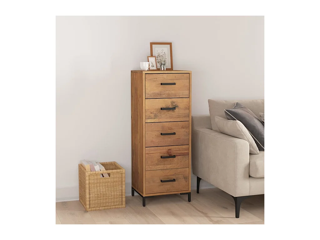 Ladekast 42x35x110 cm Massief grenenhout