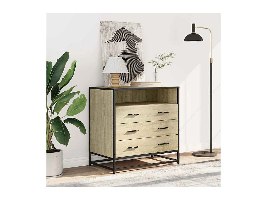 Commode chêne sonoma 70x41x70 cm bois d'ingénierie