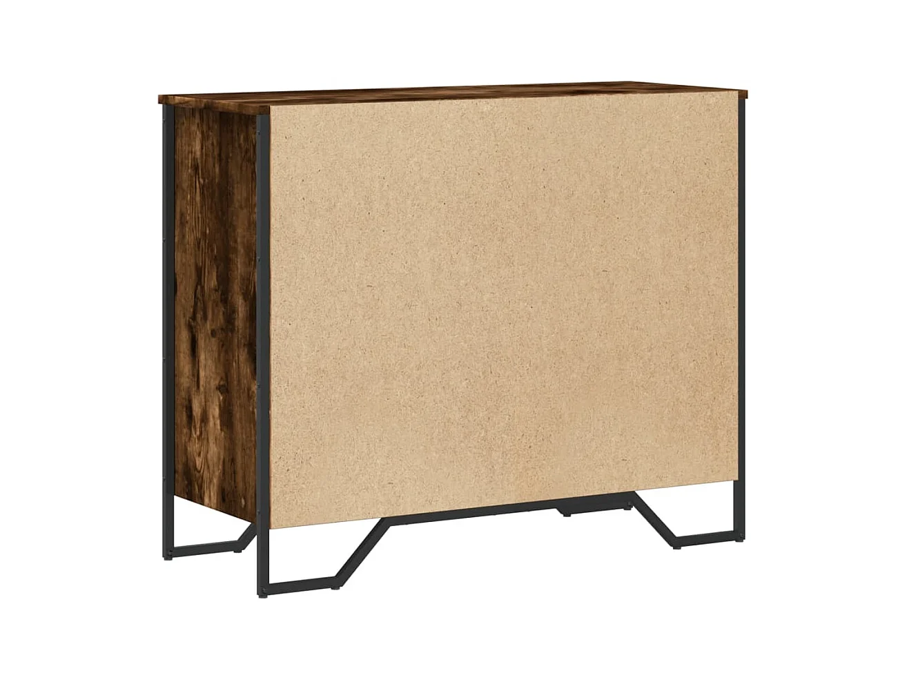 Gerookte eikenhouten ladekast 91x35,5x74,5 cm bewerkt hout