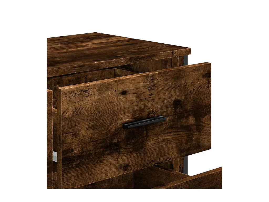 Gerookte eikenhouten ladekast 91x35,5x74,5 cm bewerkt hout