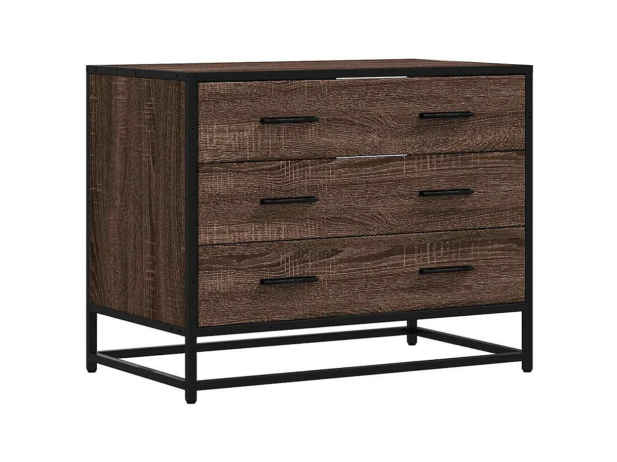 Commode chêne marron 70x41x56 cm bois d'ingénierie