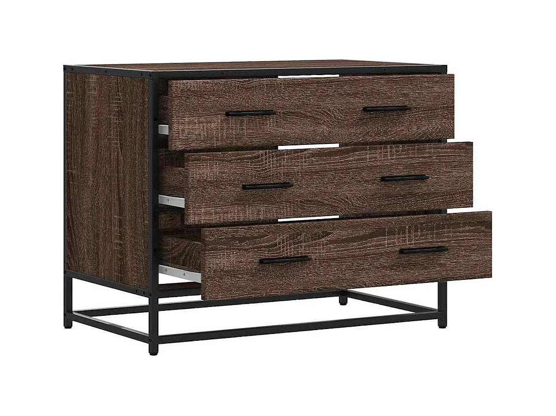 Commode chêne marron 70x41x56 cm bois d'ingénierie