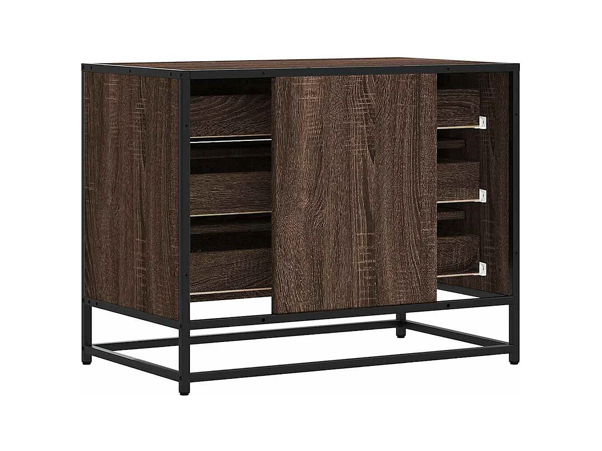 Commode chêne marron 70x41x56 cm bois d'ingénierie