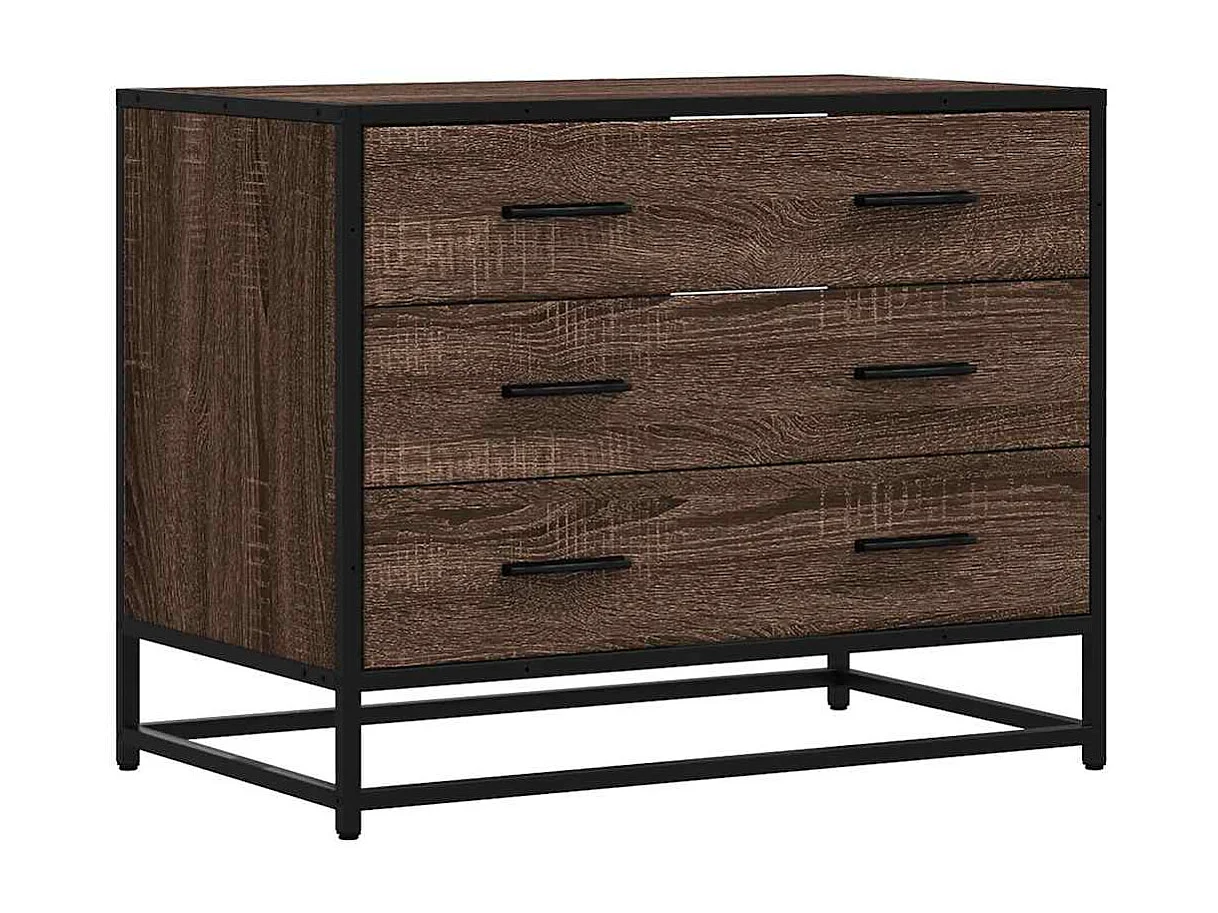 Commode chêne marron 70x41x56 cm bois d'ingénierie