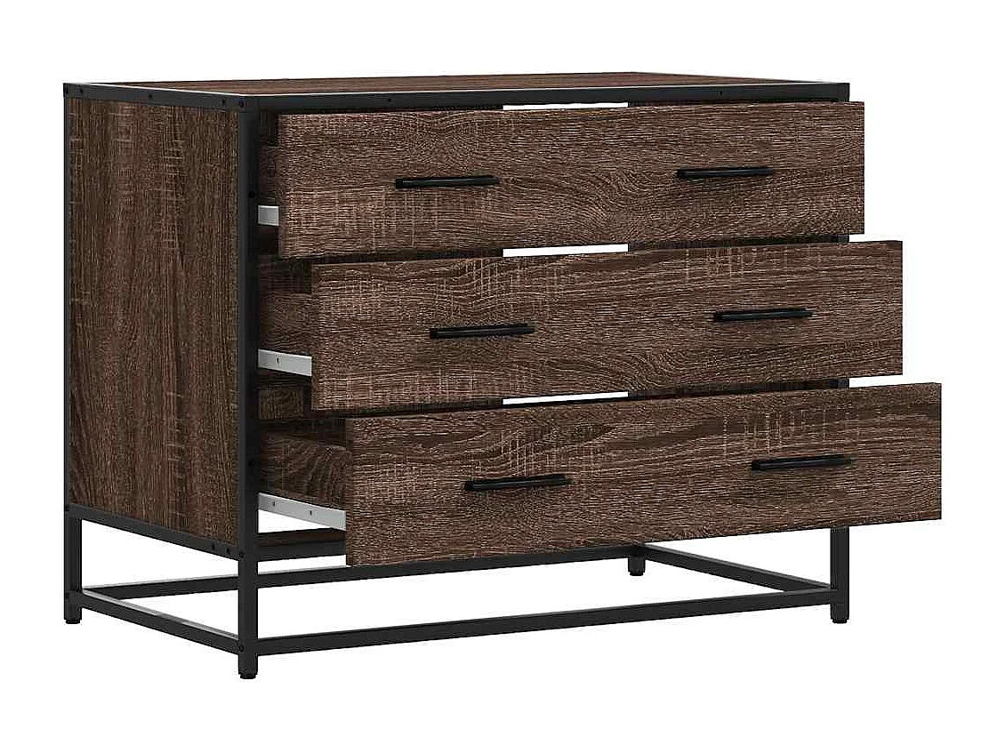 Commode chêne marron 70x41x56 cm bois d'ingénierie