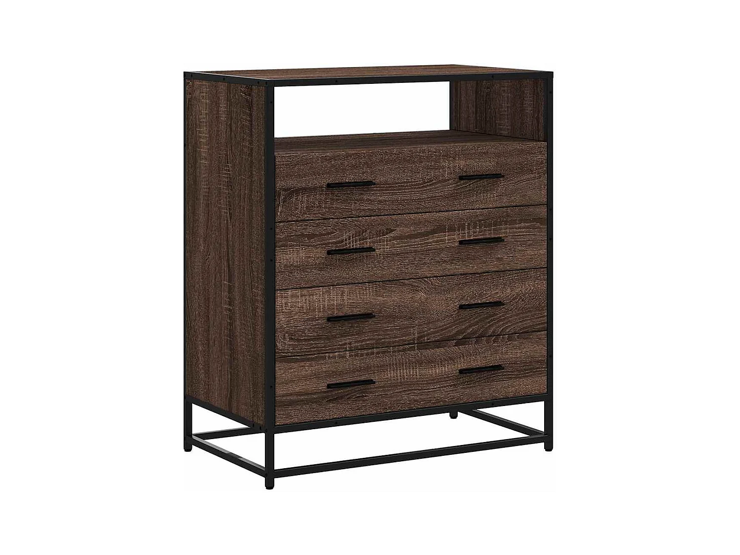Commode chêne marron 70x41x83,5 cm bois d'ingénierie