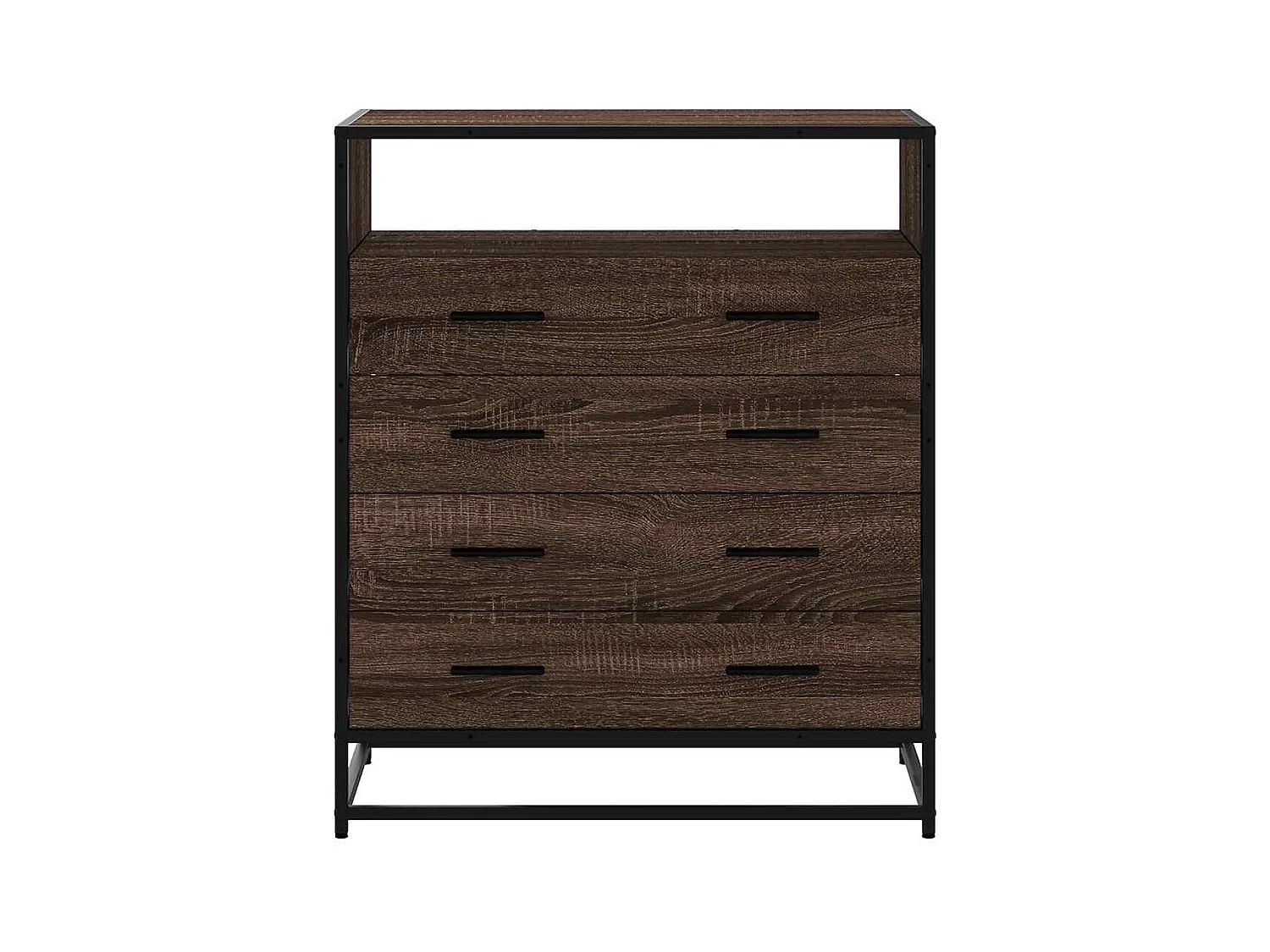 Commode chêne marron 70x41x83,5 cm bois d'ingénierie