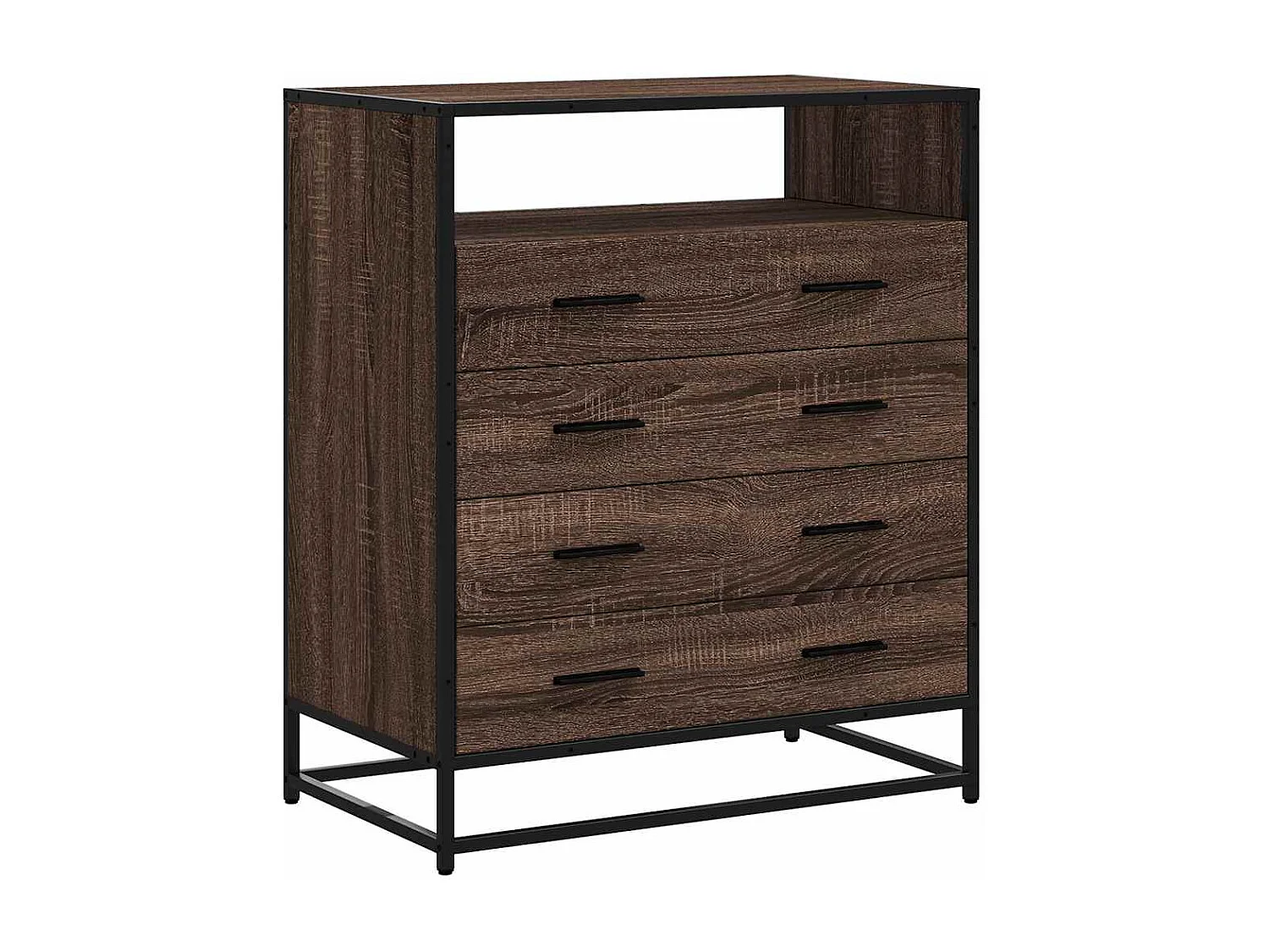 Commode chêne marron 70x41x83,5 cm bois d'ingénierie