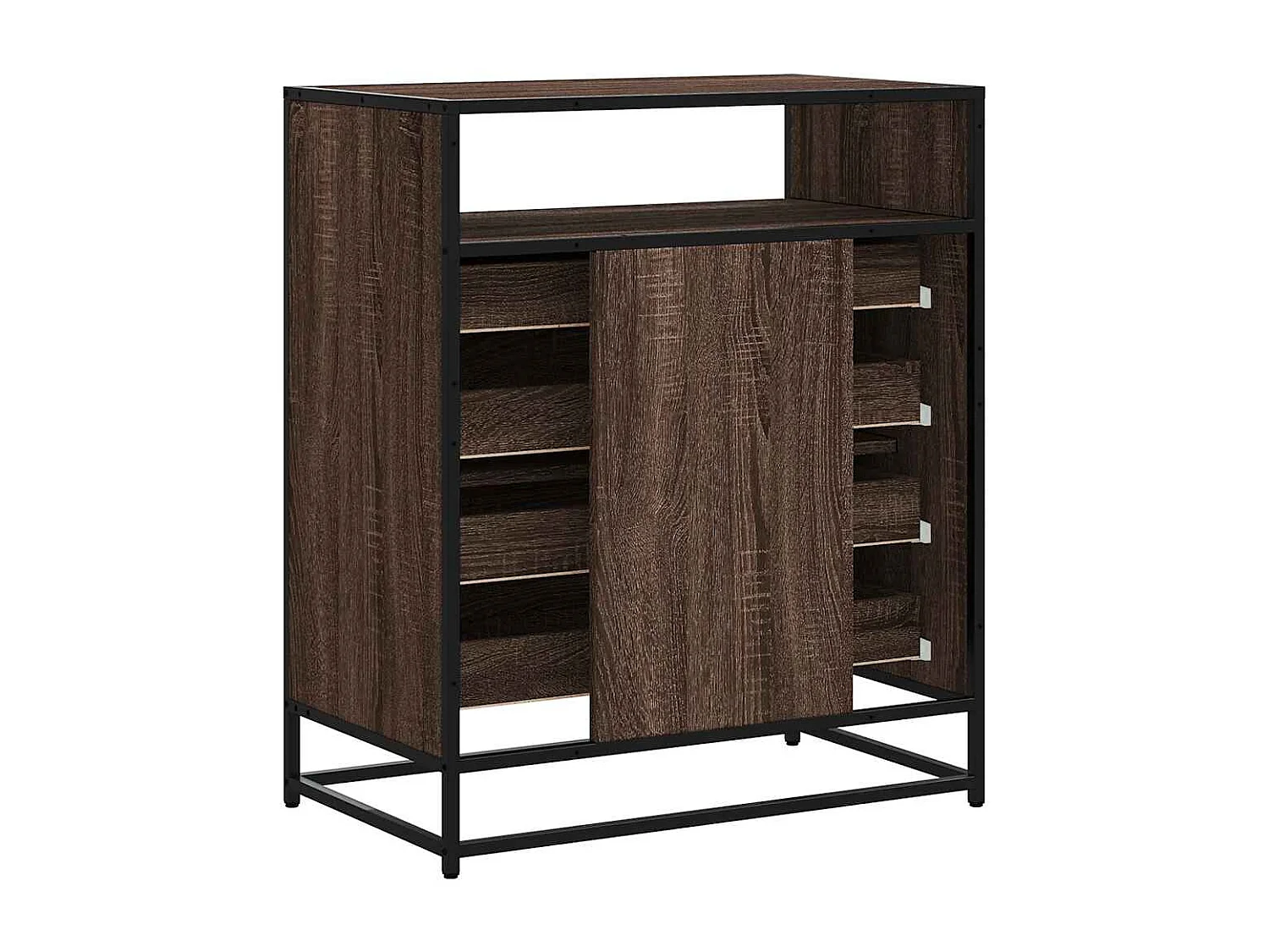 Commode chêne marron 70x41x83,5 cm bois d'ingénierie