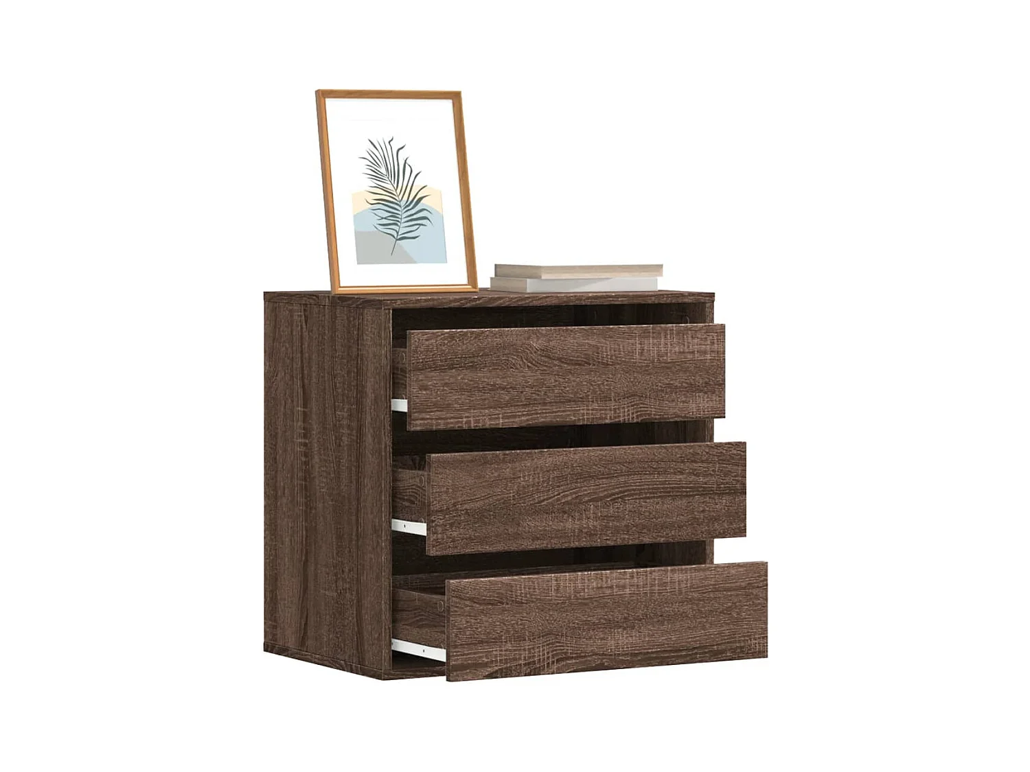 Bruine eikenhouten hoekladekast 60x41x58 cm bewerkt hout