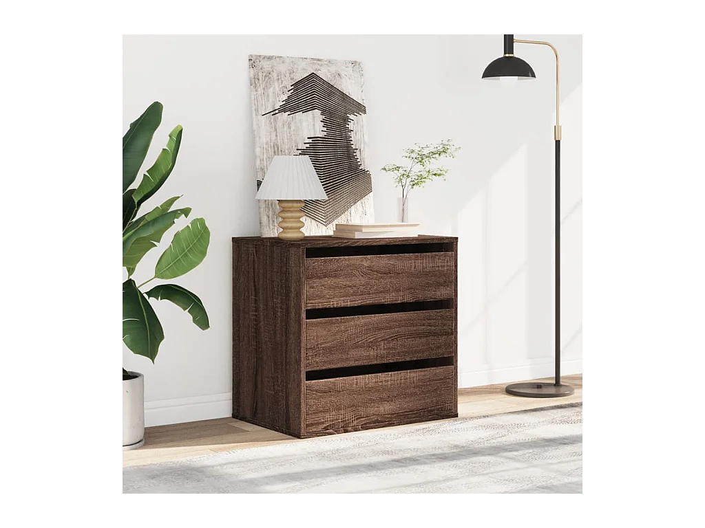 Bruine eikenhouten hoekladekast 60x41x58 cm bewerkt hout