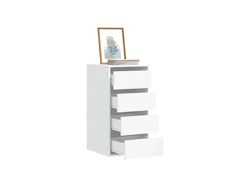 Commode d'angle blanc 40x41x76 cm bois d'ingénierie