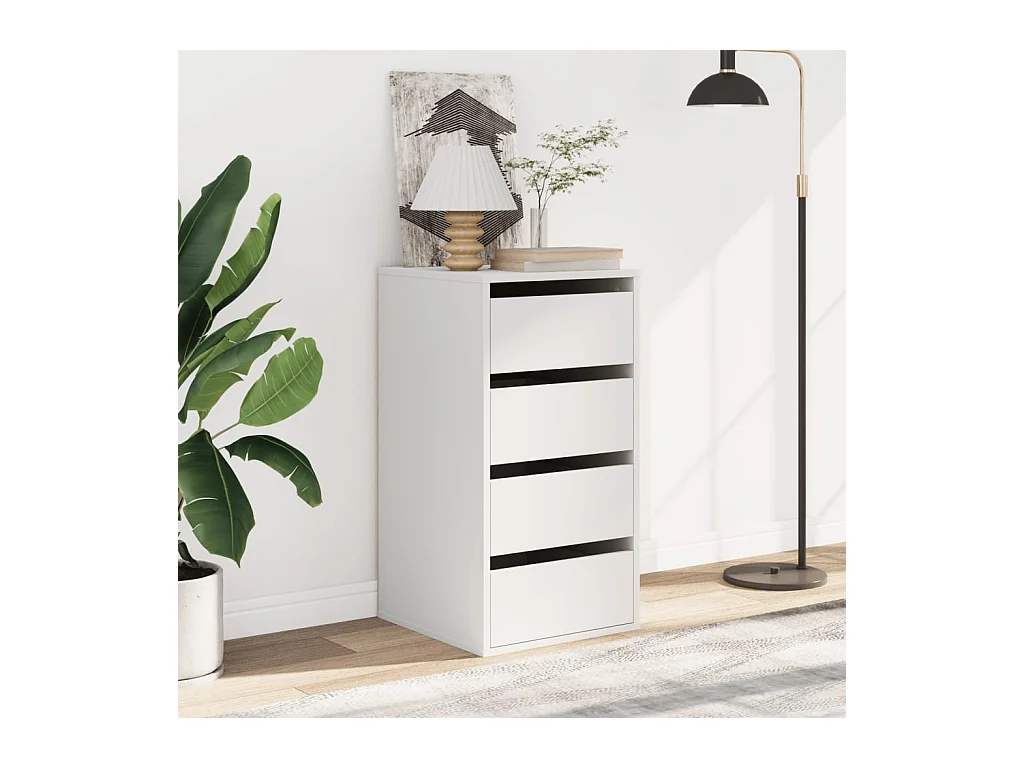 Witte hoekladekast 40x41x76 cm van bewerkt hout