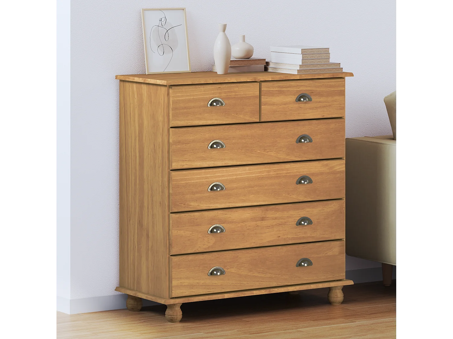 Ladekast  91x40x95,5 cm Massief grenenhout