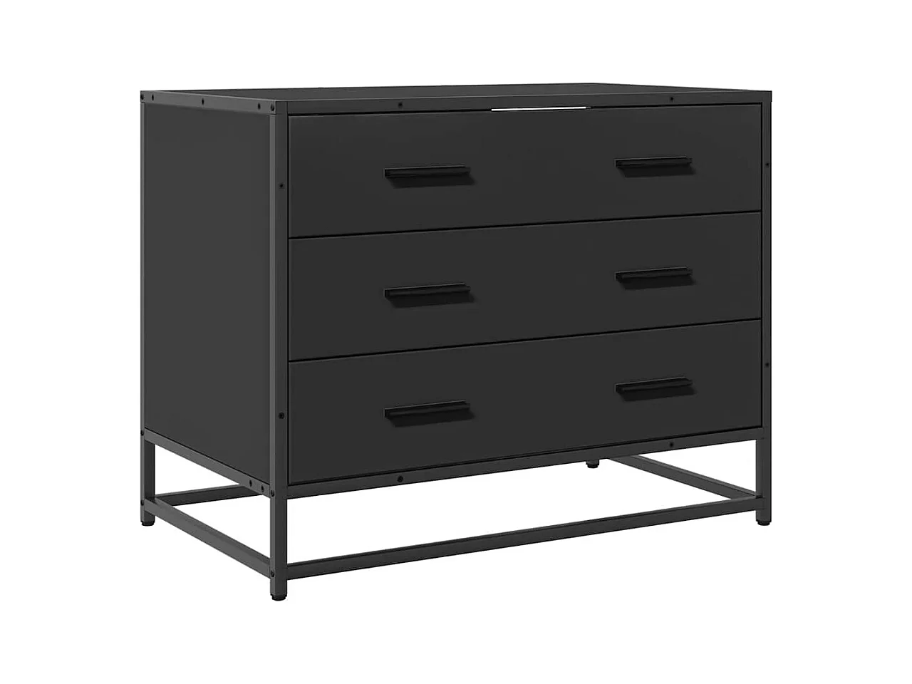 Armoire à tiroirs noir 70x41x56 cm bois d'ingénierie