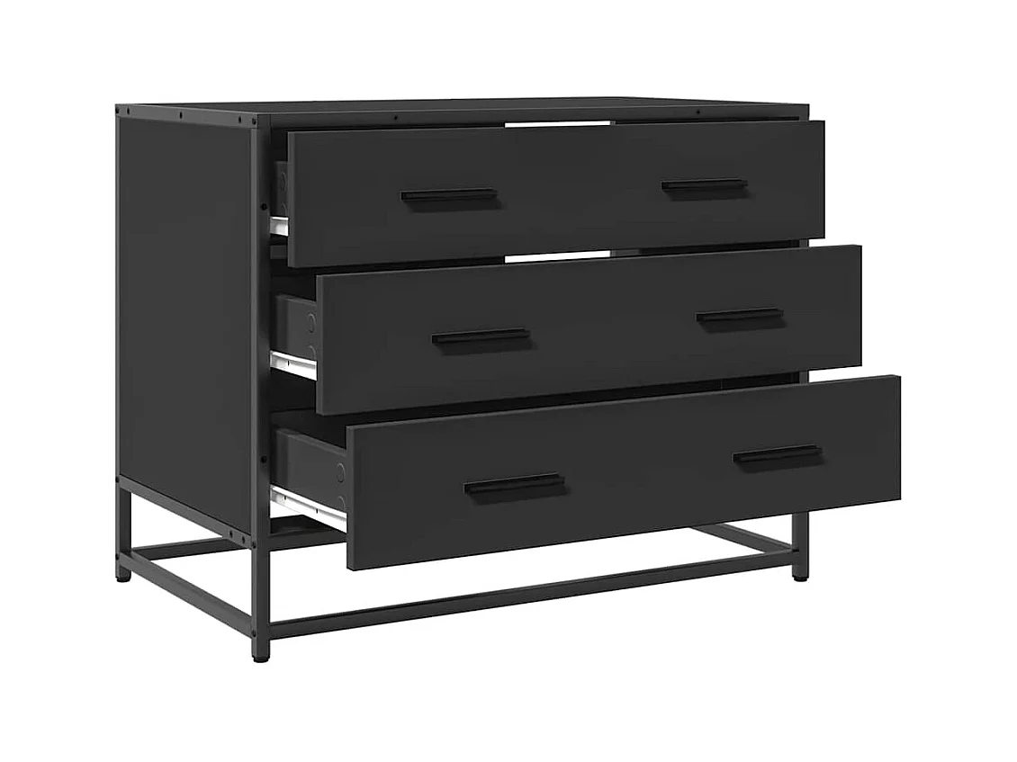 Armoire à tiroirs noir 70x41x56 cm bois d'ingénierie