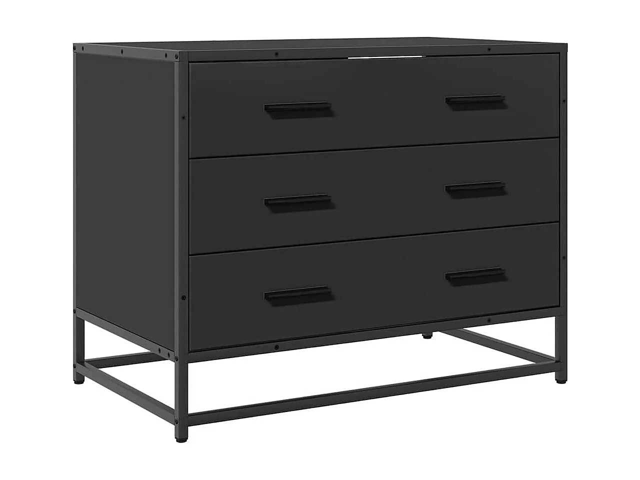 Armoire à tiroirs noir 70x41x56 cm bois d'ingénierie