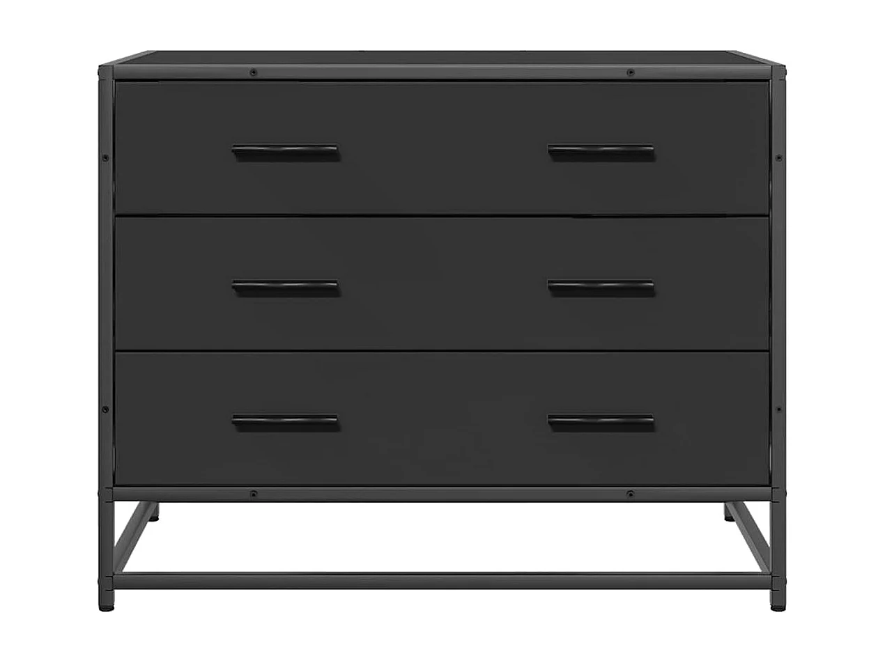 Armoire à tiroirs noir 70x41x56 cm bois d'ingénierie