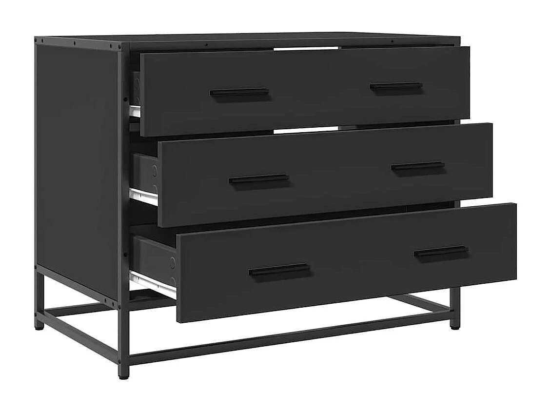 Armoire à tiroirs noir 70x41x56 cm bois d'ingénierie