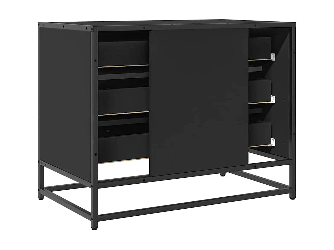 Armoire à tiroirs noir 70x41x56 cm bois d'ingénierie