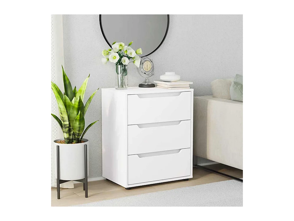 Buffet  blanc 60x40x73 cm bois d'ingénierie