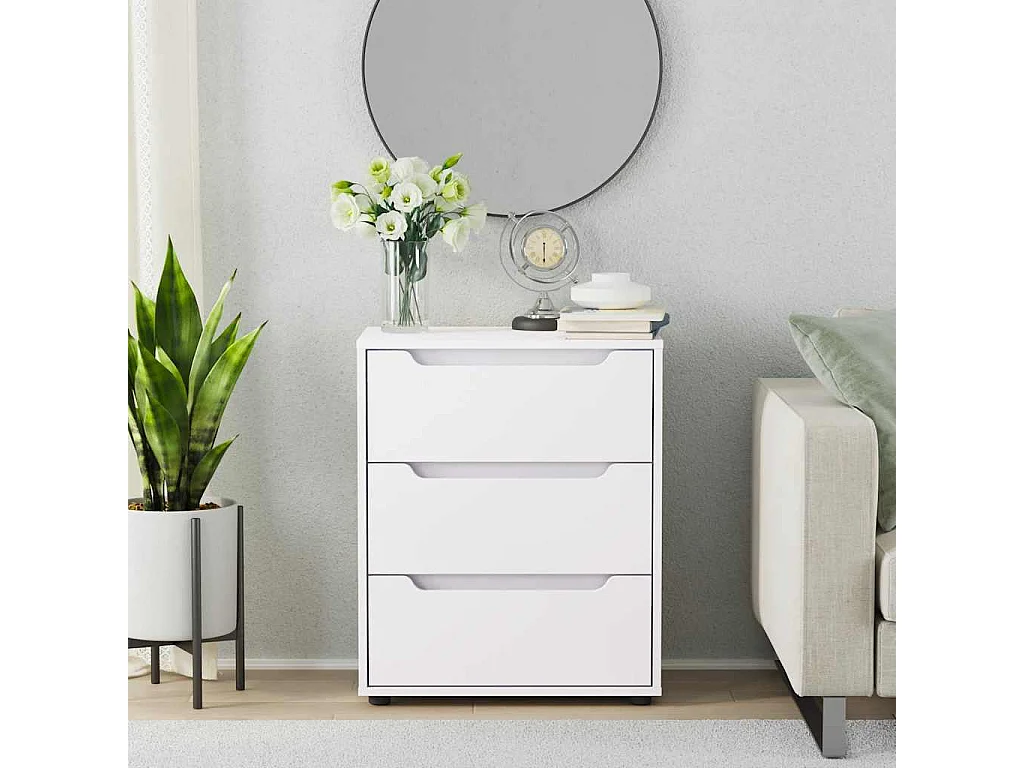 Buffet  blanc 60x40x73 cm bois d'ingénierie