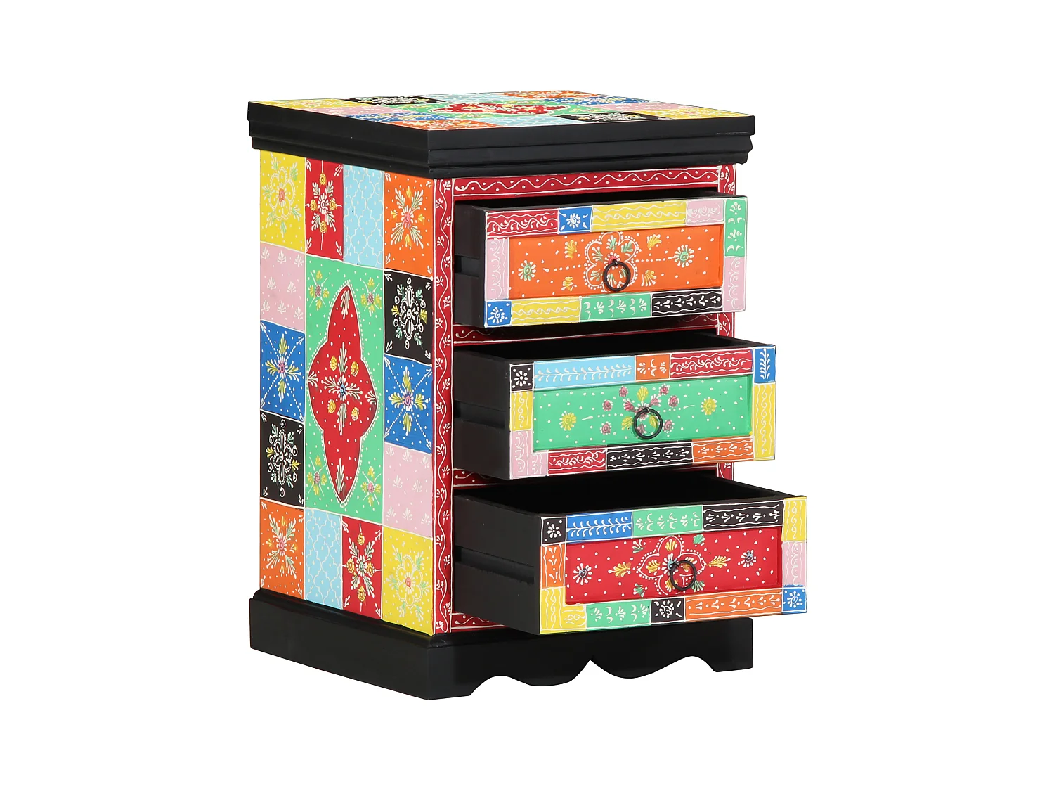 Meuble de rangement Multicolore 40x40x60 cm en bois de mangue massif