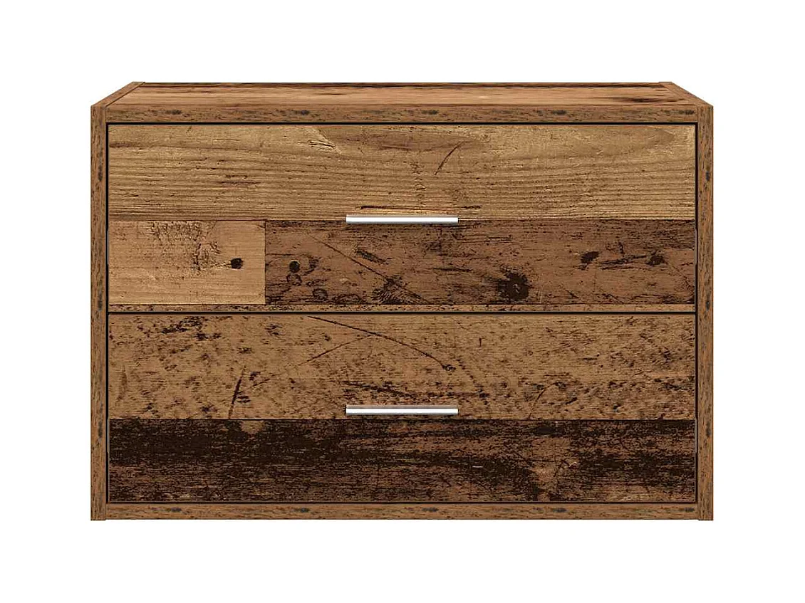 Armoire avec 2 tiroirs vieux bois 60x31x40 cm bois d'ingénierie