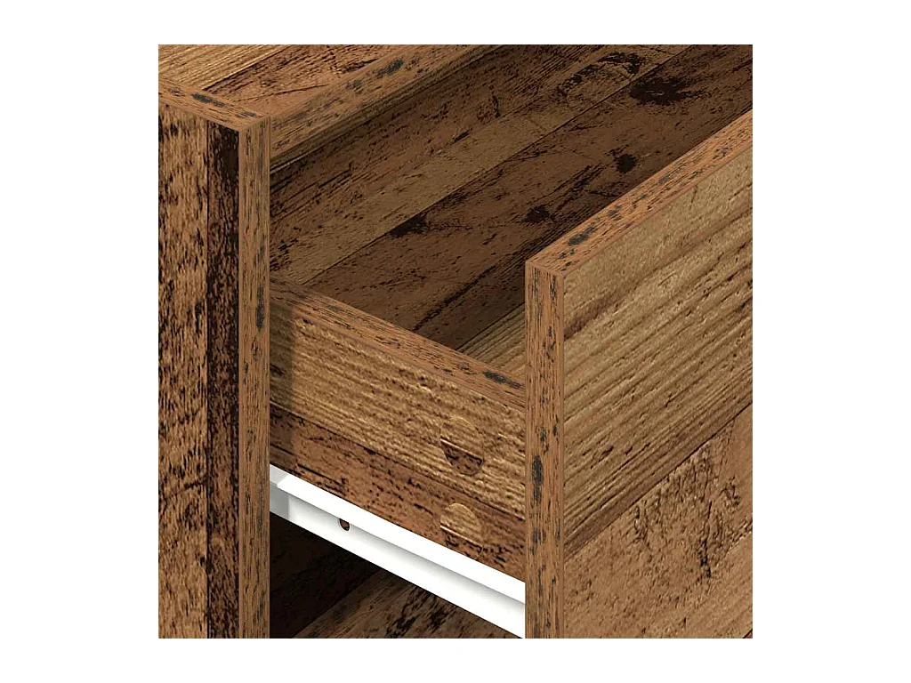 Armoire avec 2 tiroirs vieux bois 60x31x40 cm bois d'ingénierie